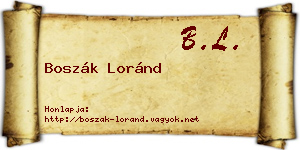 Boszák Loránd névjegykártya